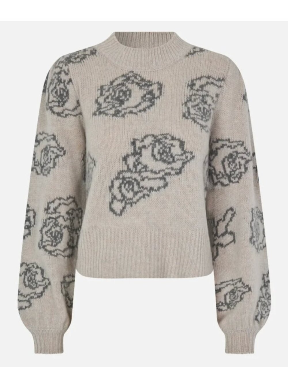 Baum und Pferdgarten ‘Cherika’ Wool Knit Rose Print Chunky Sweater S